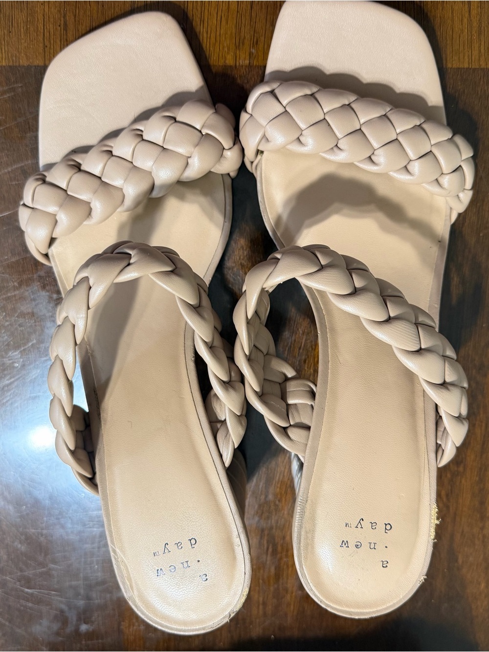 a new day Braided Double-Strap Slide Sandals in Light Pink